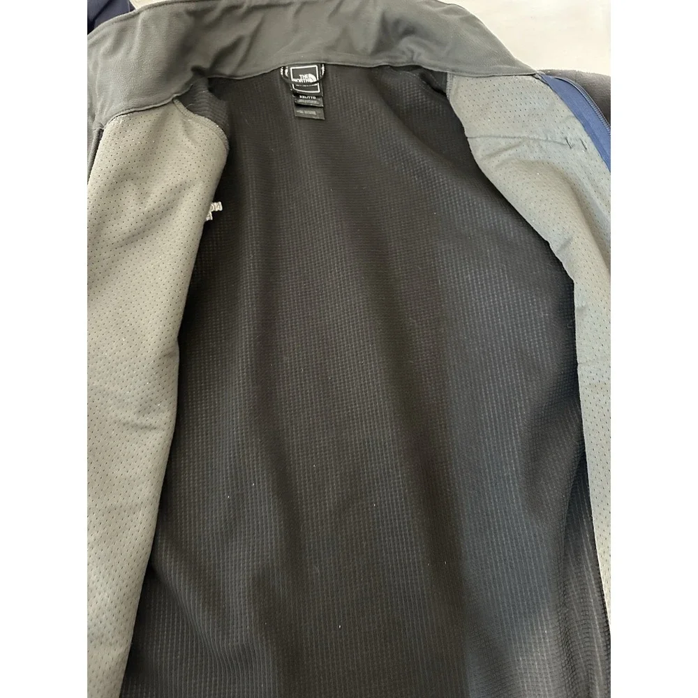 The North Face Fleece Jacket Mens 2XL XXL Windwall Full Zip‎ Blue Gray